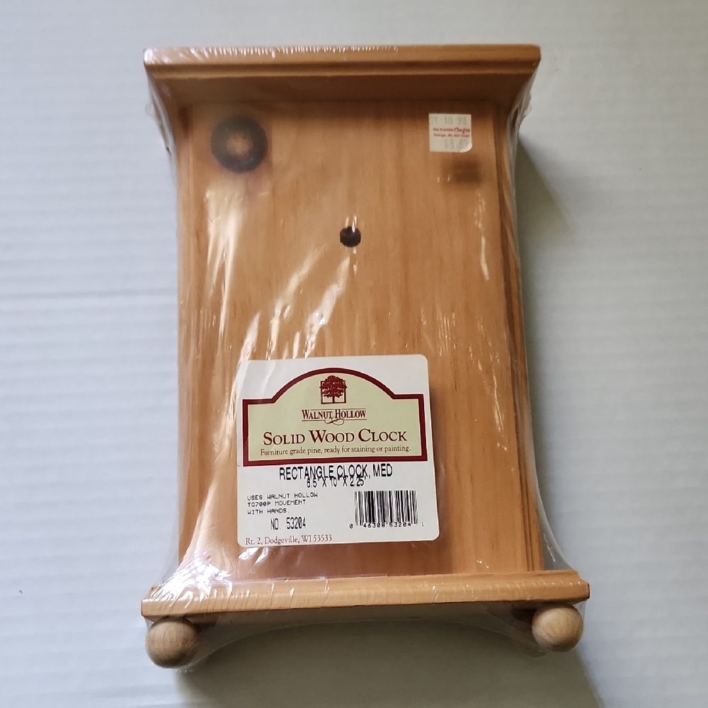 Rectangular Wood Pine Clock DIY Crafts